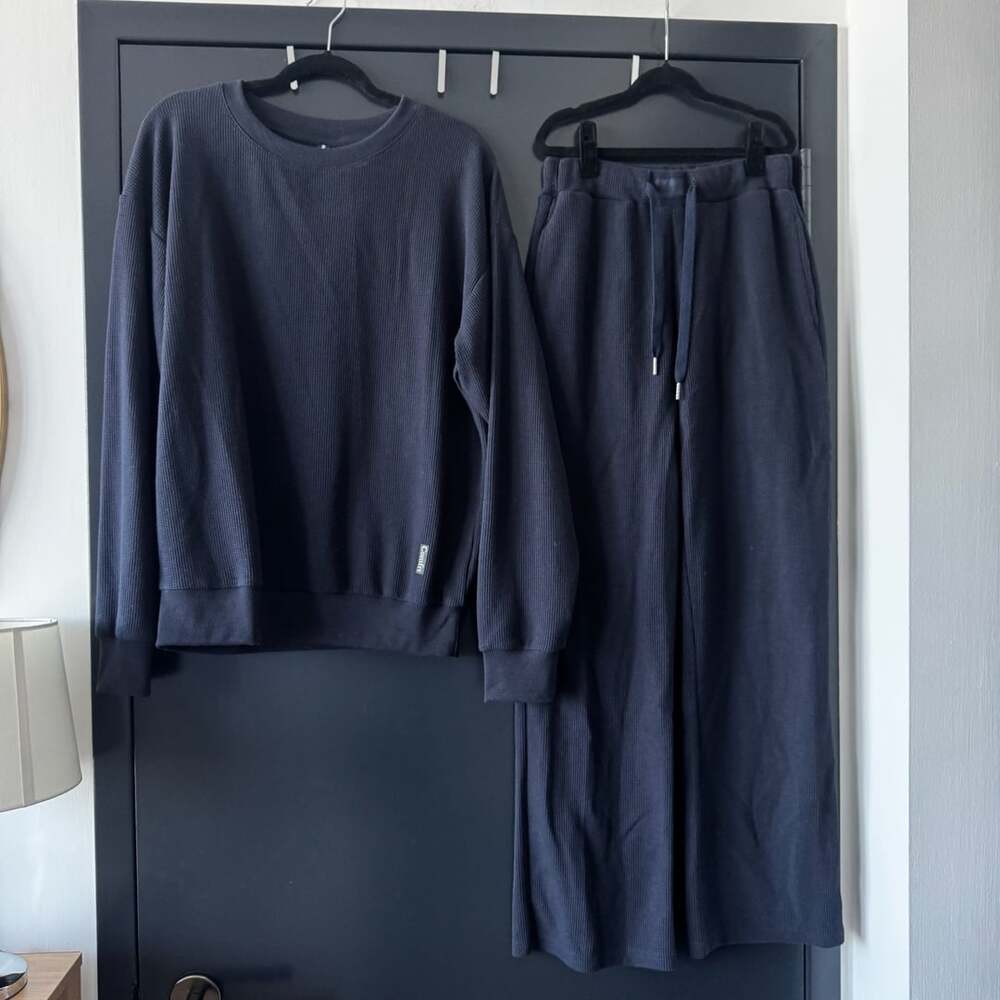 COMFRT Waffle Knit Set Size: small | Dark Navy